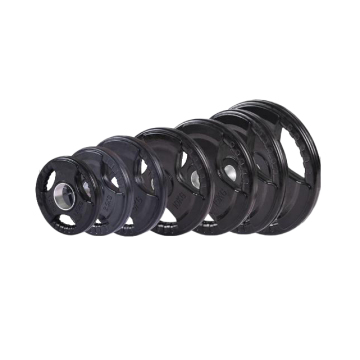 Black Rubber Coated Free Weight Strength Training Plates