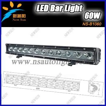 60W CREE LED Work light bar, 12 LEDS Single row led light bar