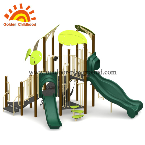 Natural Playground Equipment Green Leaves For Kids