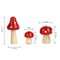 3 pcs/Set Wood Mushrooms Miniature Fairy Garden Home Decoration Craft Micro Landscape Decor DIY Gift Moving Forest