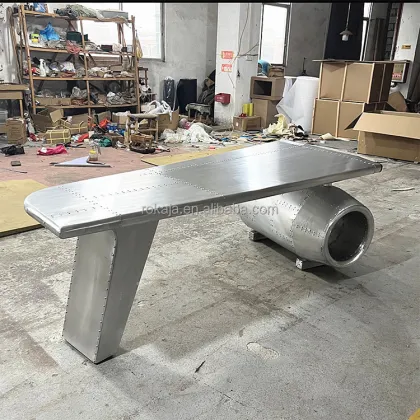 Aviation Vintage Wing Aluminum Sheet Rivets Desk