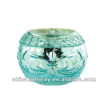 BLUE GLASS VOTIVE HOLDER