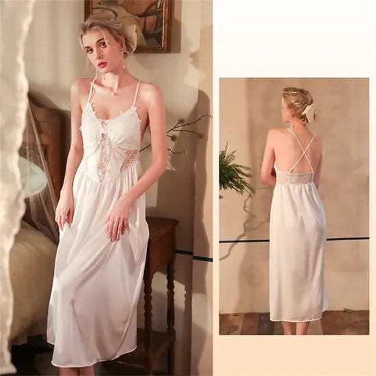 Women's Sexy Backless Silk Pajamas