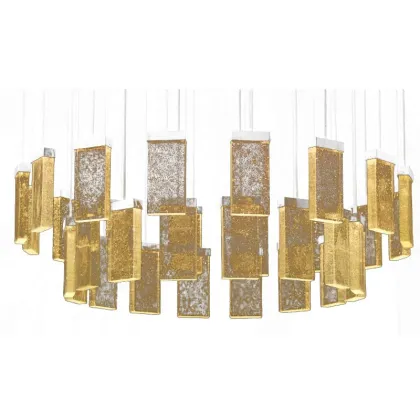 Luxury Modern Grand Cru Hand Made Glass Ring Pendant Chandelier