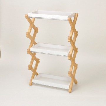 Creative Three Tiers Wooden Structure Shelf For Storage