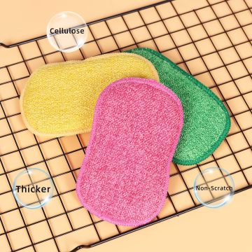 SEQ Non-Scratch Microfiber Durable Scrub Sponge Pad for Kitchen Cleaning