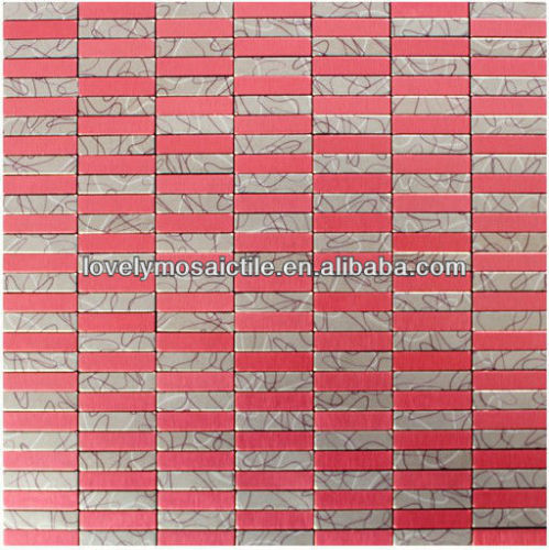 High Quality Rose Red Aluminium Alloy Metal Wall MosaicTiles