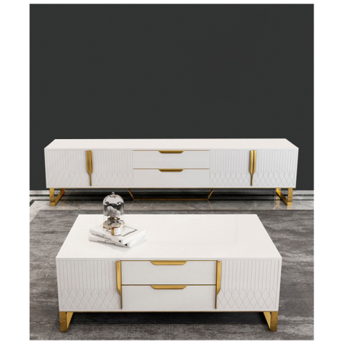 Luxury European Furniture Coffee Table and TV Cabinet