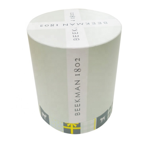 Flat edge shinny sliver foil Paper round box