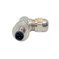 Terminal de parafuso escudo de metal M12 Conector angular masculino