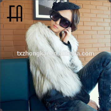 Factory direct wholesale lady's racoon fur knit jacket /raccoon fur knit coat