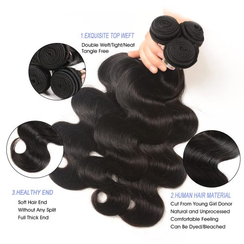 cuticle aligned bundles body wave 30 32 40 Inch Body Wave 3 4 Bundles Brazilian Hair Water Wavy Weave Human Hair Bundles Extensions Tissage For Women Manufactory