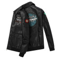 Characteristic Men's Embroidered Leather Jacket Wholesale