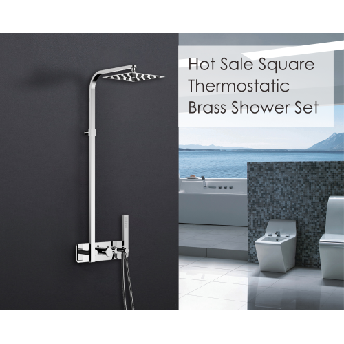 Chrome Shower Set Hot Sale Square Thermostatic Brass Shower Set Supplier