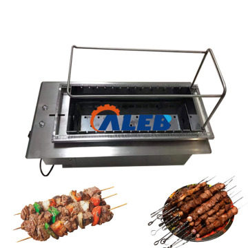 Grili per barbecue a carbone commerciale professionale e salsichi di salsiccia di carne