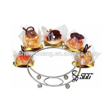 Decorative 5 Severs Stainless Steel Pastry Stand/Food Display Stand