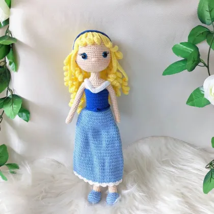 Customized Crochet Princess Doll: Handmade Mermaid Doll Unique Gift for Daughters