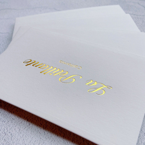 Tarjeta de agradecimiento de invitación de papel blanco personalizado