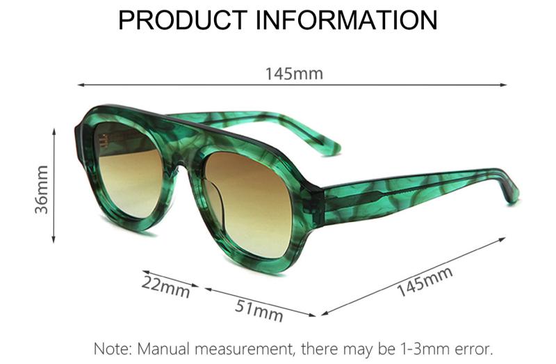 single-bridge acetate sunglasses size