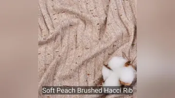 Kain Rib Hacci Brushed Spandex Poliester untuk Piyama