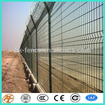 200 mm x 50 mm PVC coated welded wire fence with top razor wire