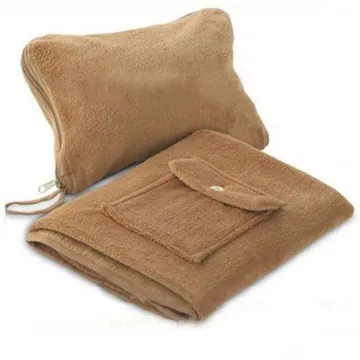 Custom  Fleece Travel Blanket With Pillow Creative Portable Flannel Coral  Fleece Travel Blanket