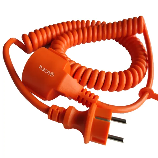 Germany's Orange IP44 Waterproof 5M 3G1.5mm² H05BQ-F Flexible PUR Spiral Cable