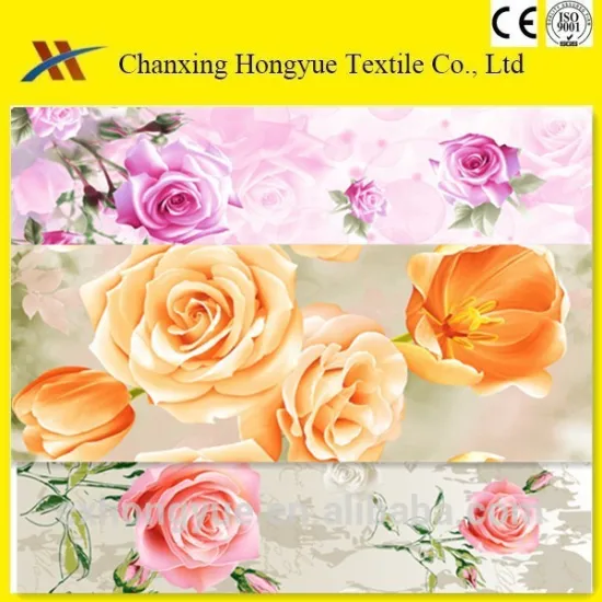 home textile micro fiber polyester brushed fabric printed fabric with big flowers/microfiber fabric