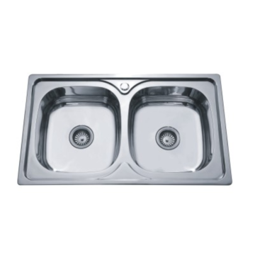 Chậu rửa đôi bằng thép không gỉ thanh lịch