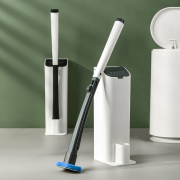 壁に取り付けられた使い捨てシリコントイレブラシとホルダー
