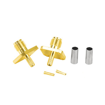 SMA to KF-1.5 Flange Adapter with 4 Hole Square Connector