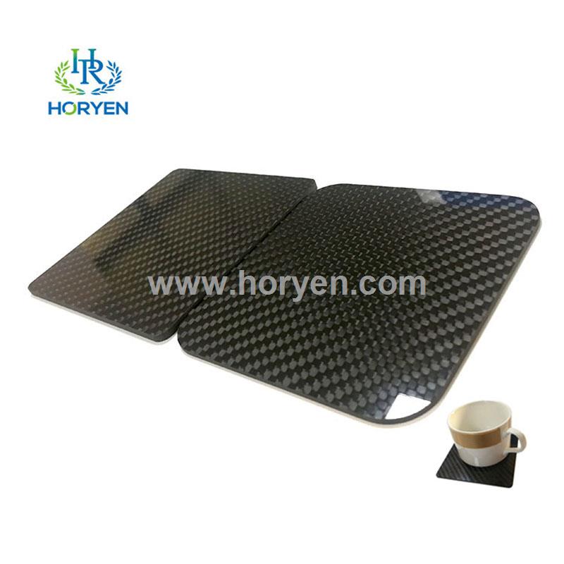 Custom real carbon fiber drink coasters cup mat