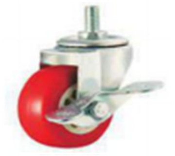 3 Inch Threaded Swivel PVC Material With Brake Small Caster