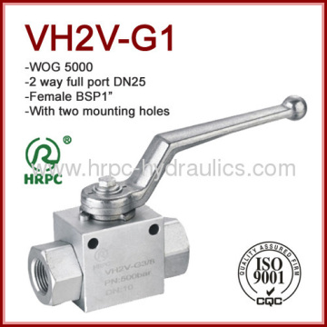 Bsp 1 Inch Hydraulic 2 Way Female Thread Oil Ball Valve High Pressure 5000psi 