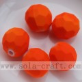 Round Faceted Decorative Acrylic Rubber Bead