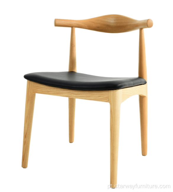 Cadeira de jantar de cotovelo de chifre de madeira de Wegner Wegner
