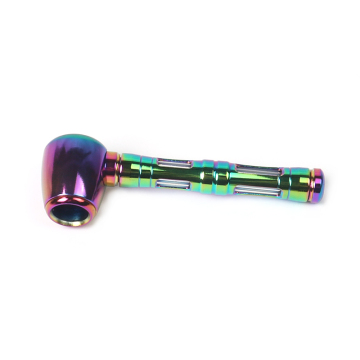 Hot sale high quality 125mm length colorful gradient metal smoking pipe tobacco pipe accessories wholesale