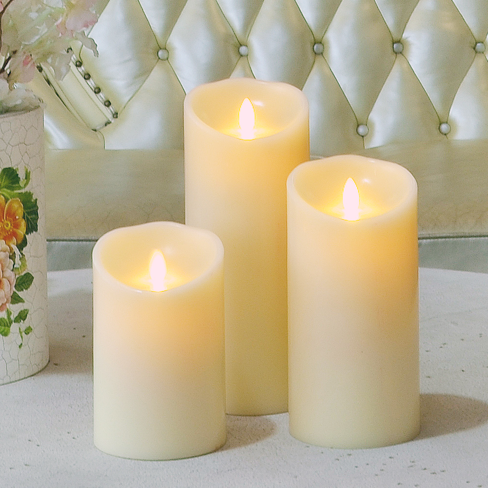 3 Pack Outdoor Flameless LED Candles With Timer