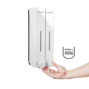 Wall-Mounted ABS White Liquid Soap Dispenser - Double Soap Dispenser