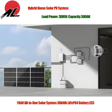 11kW অল-ইন-ওয়ান সোলার সিস্টেম 30kWh LiFePO4 ব্যাটারি স্টোরেজ
