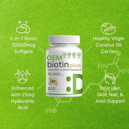 OEM Customized Biotin (Vitamin B7) Capsule Promote Healthy Hair, Skin & Nails
