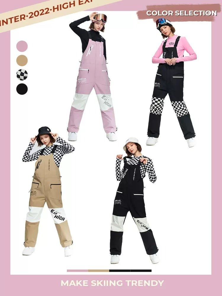 Ski Bib Pants Women Snowboard Waterproof