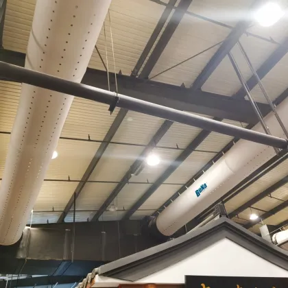 The Gym Uses Cloth Bags for Air Ducts