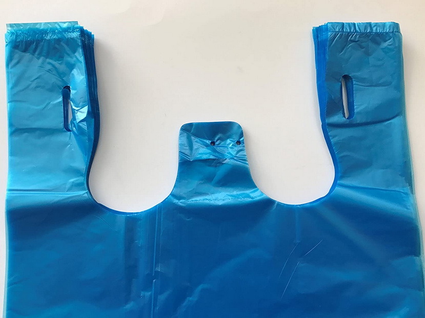 Blue HDPE Plastic T Shirt Bag, Shopping Plastic Bag, Vest Bag