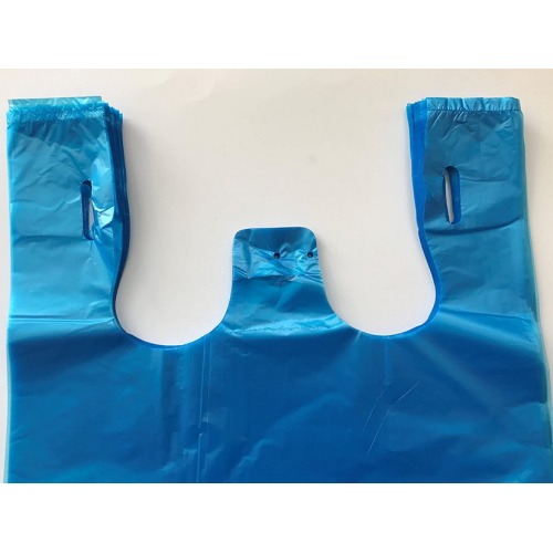 Blue HDPE Plastic T Shirt Bag, Shopping Plastic Bag, Vest Bag