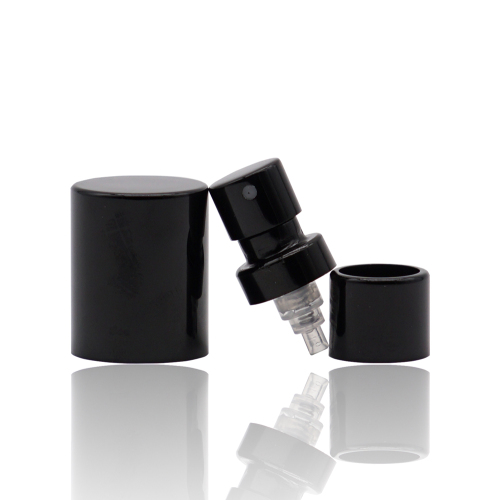 Shiny Black Crimp Aluminum Perfume Spray Pump