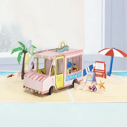 3D Pop Up Birthday Ice Cream Truck Card