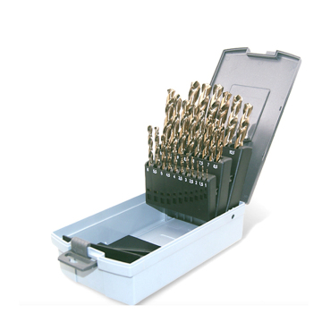 Metric 5 ชิ้น DIN338 มาตรฐานการเปลี่ยนแปลงอย่างรวดเร็วของพื้นดินอย่างรวดเร็วชุดสว่าน HSS ชุดสำหรับโลหะเหล็กและการขุดเจาะอลูมิเนียม - เก็บไว้ในกล่องพลาสติก