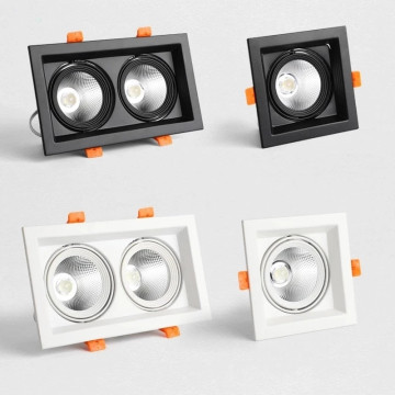 2021 New Square Dimmable LED Downlight 10W AC110-220V COB Recessed Lamp for Home Decor