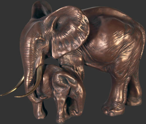 Đúc kim loại cuộc sống kích thước đồng vươn điêu khắc voi